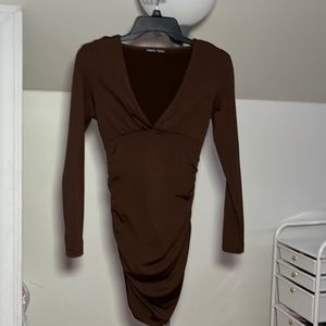 brown shein dress